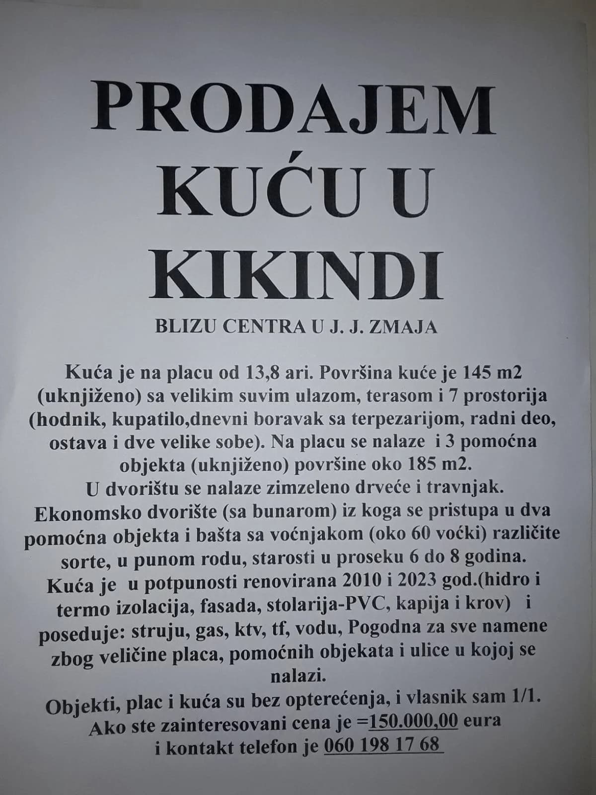 Kuća u Kikindi - blizina centra