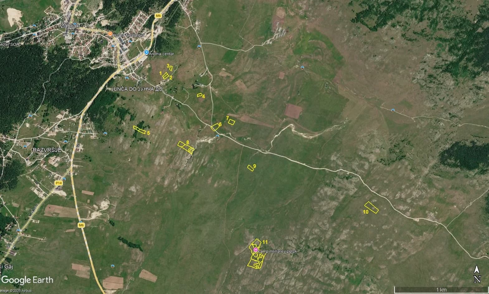 PLACEVI NA ŽABLJAKU – 300 m OD TC AROMA I CENTRA