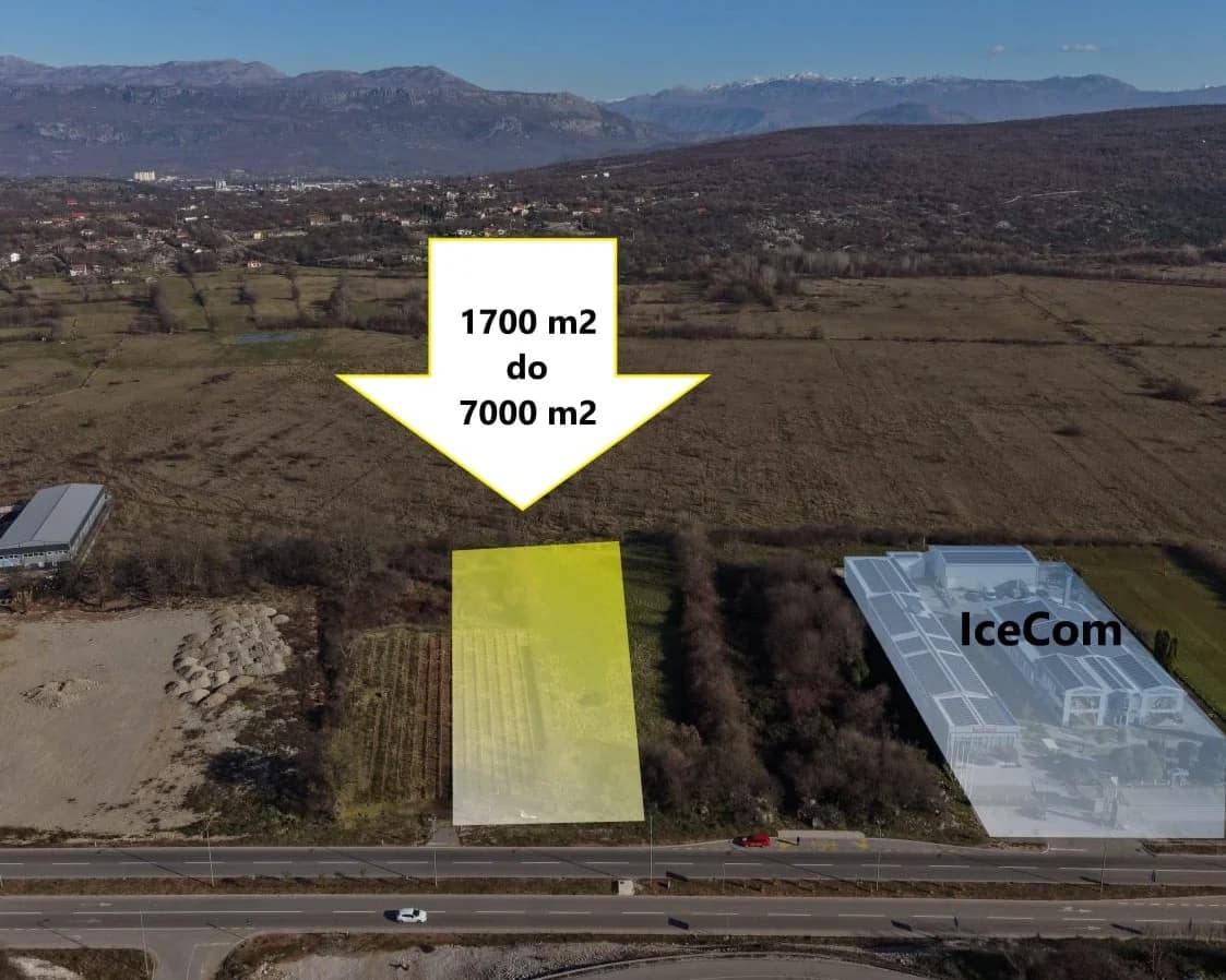PRODAJA – Građevinsko zemljište (1.700-7.000m2), Podgorica, Bulevar prema Danilovgradu – 130€/m2