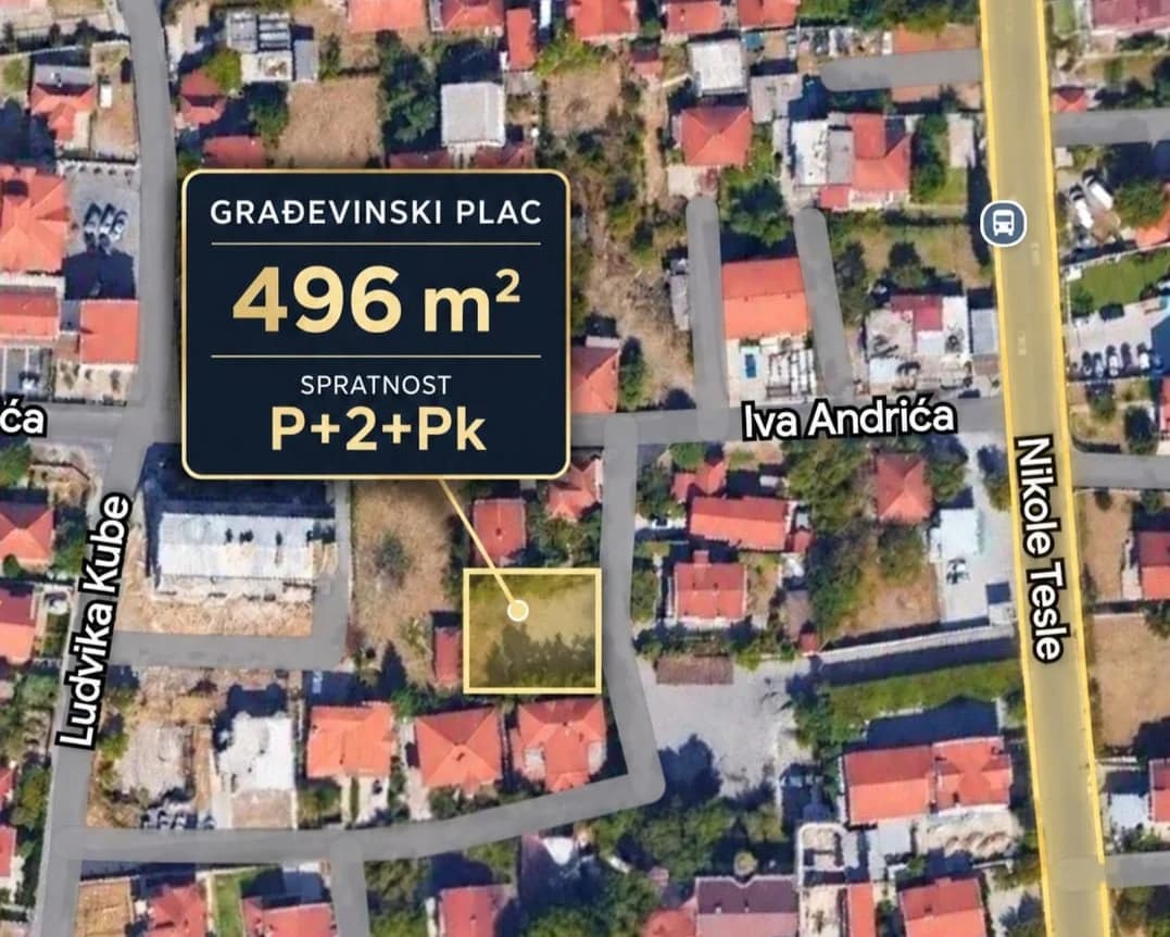 PRODAJA – Građevinski plac (505m2), Podgorica, Zagorič – 150.000€