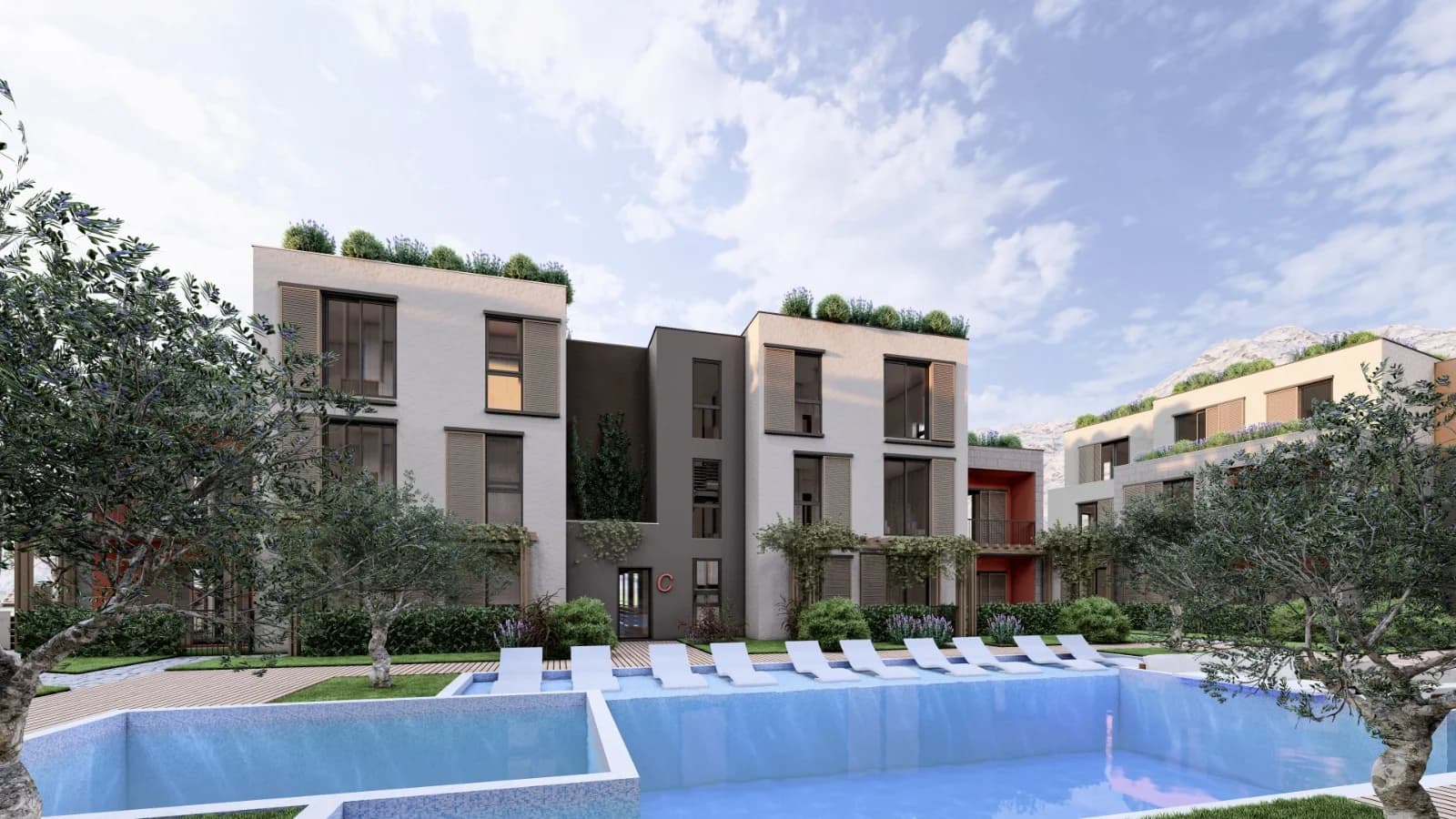 Modern studios for sale in a new residential complex in Radanovići
